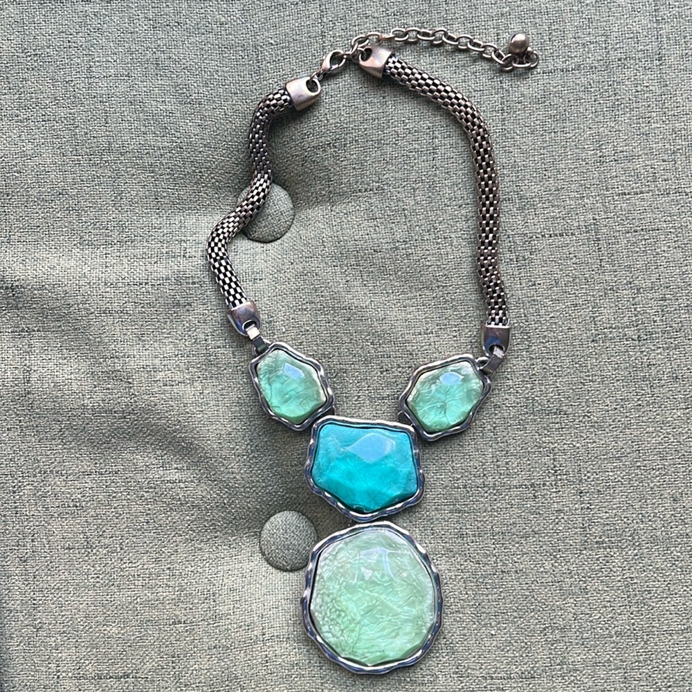 Green and Tutquoise Statement Necklace